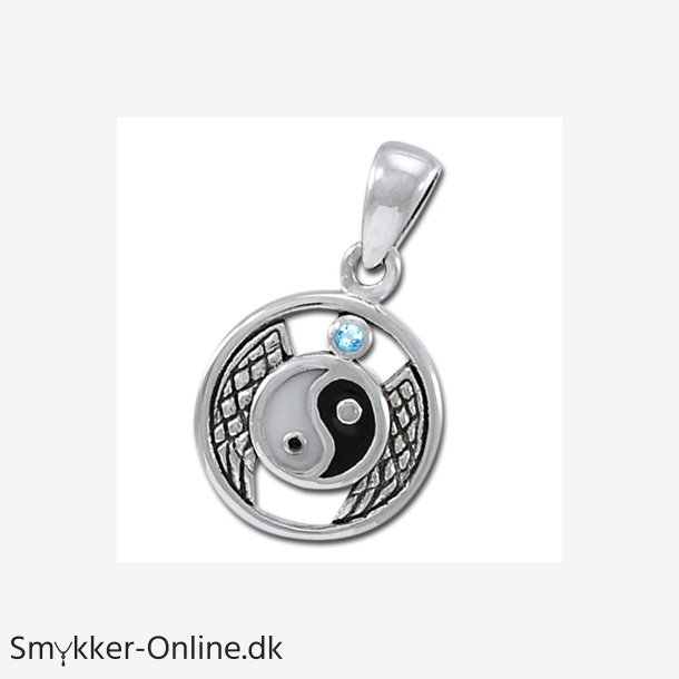 Yin Yang vedh�ng med Bl� Topas - u/k�de