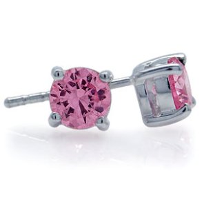 restikker med Pink Zirkonia - 6mm - pr par