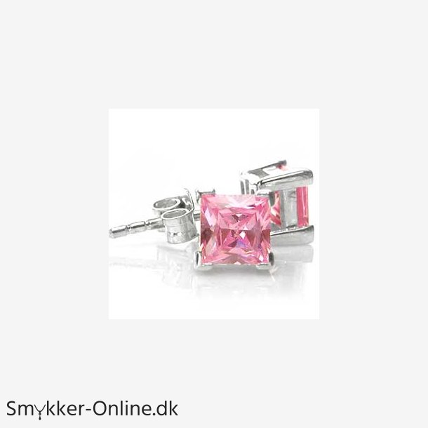 restikker med Pink Zirkonia - 6mm - pr par