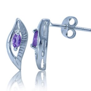 restikker med Ametyst - 13x5mm - pr par