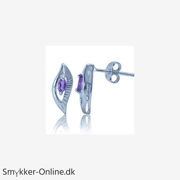 restikker med Ametyst - 13x5mm - pr par