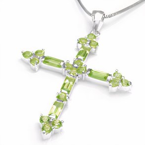 Kors med 21 Peridot - 49mm - u/kde
