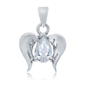 Vedhng Englevinger og Klar Zirkonia - 15mm - u/kde