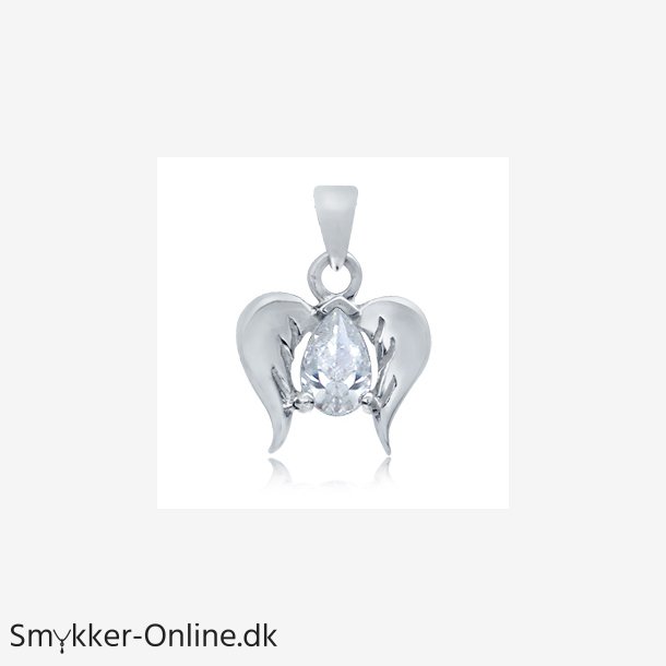 Vedhng Englevinger og Klar Zirkonia - 15mm - u/kde
