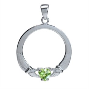 Claddagh vedhng med Peridot - 30mm - u/kde 