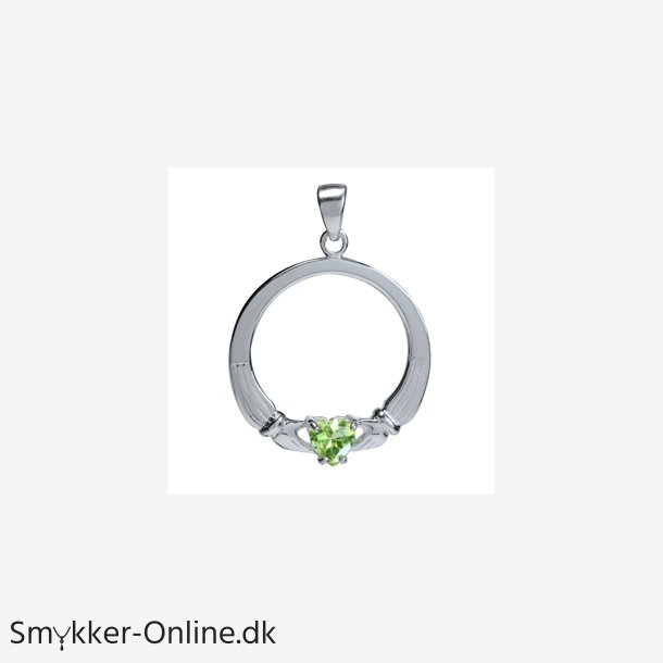 Claddagh vedhng med Peridot - 30mm - u/kde 