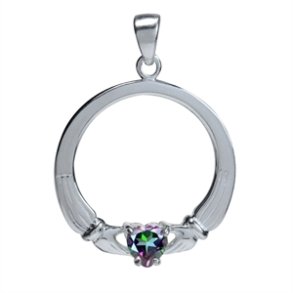 Claddagh vedhng med Mystik Topas - 30mm - u/kde 