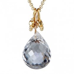 Vedhng med Hvid Kvarts - 25mm - m/ kde