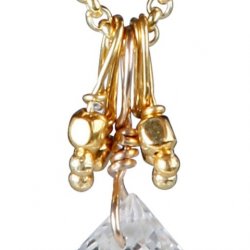 Vedhng med Hvid Kvarts - 25mm - m/ kde