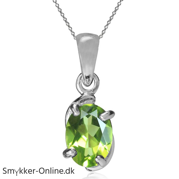 Vedhng med Peridot - 17mm - m/kde