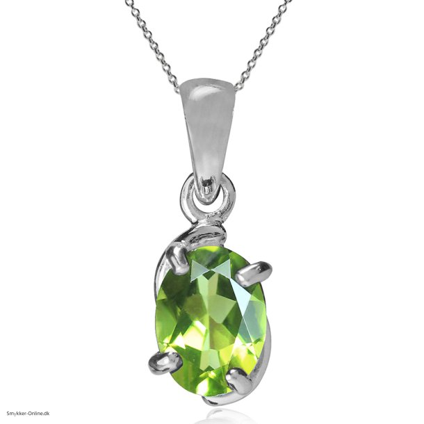 Vedhng med Peridot - 17mm - m/kde