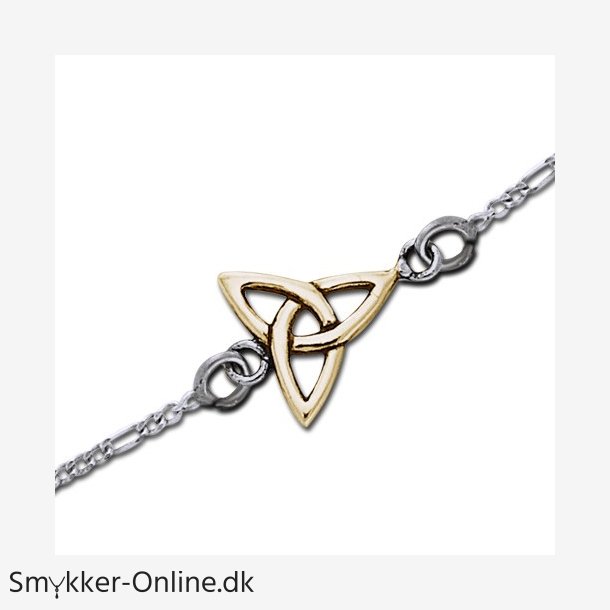 Armbnd med forgyldt Treenighedssymbol - 20,5cm