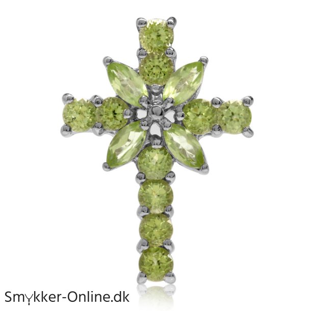 Kors med 14 peridot - 19mm - u/kde